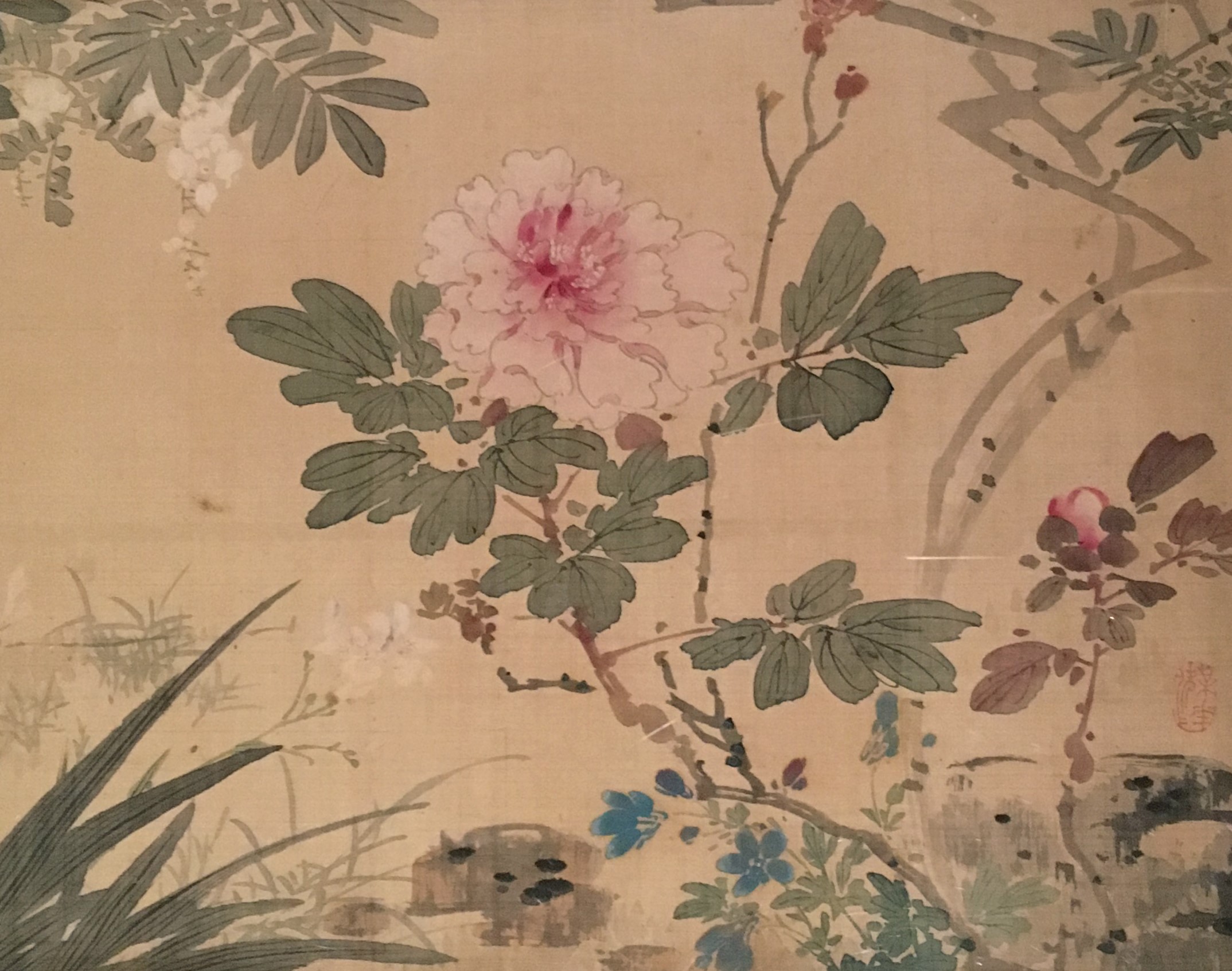 Yamamoto Baiitsu, Flowers and Birds by a Pond