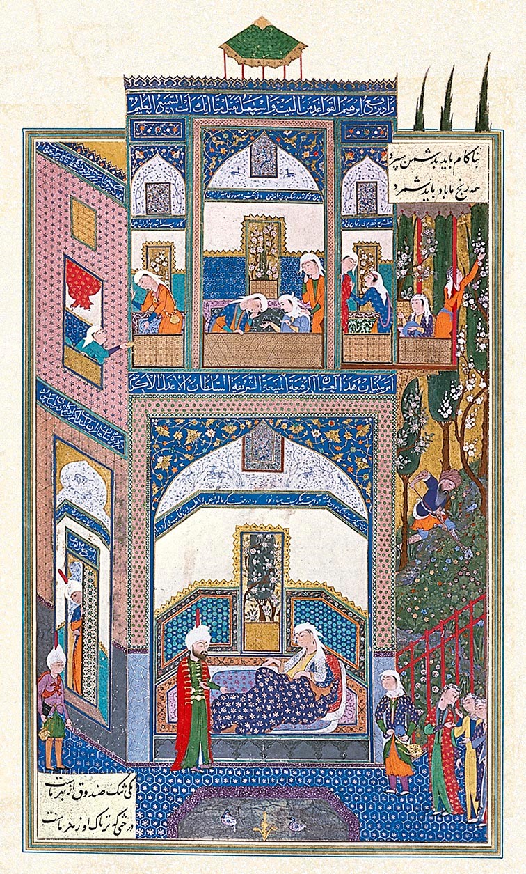 Attributed to ‘Abd al-‘Aziz directed by Sultan Muhammad, Mihrab Hears of Rudaba’s Folly