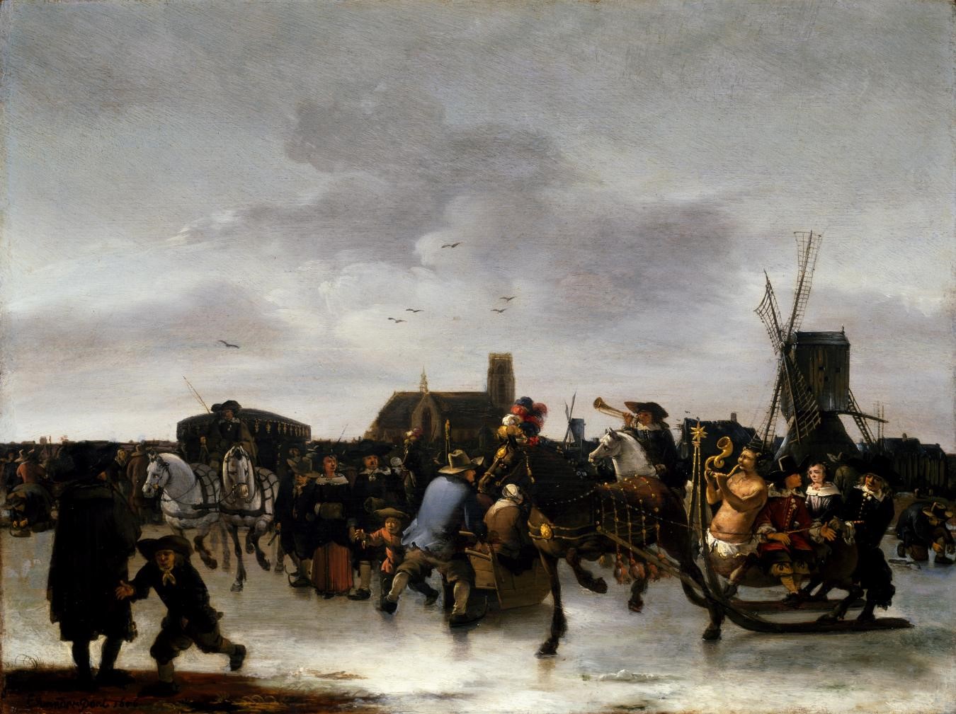 Egbert van der Poel, A Skating Scene, 1856