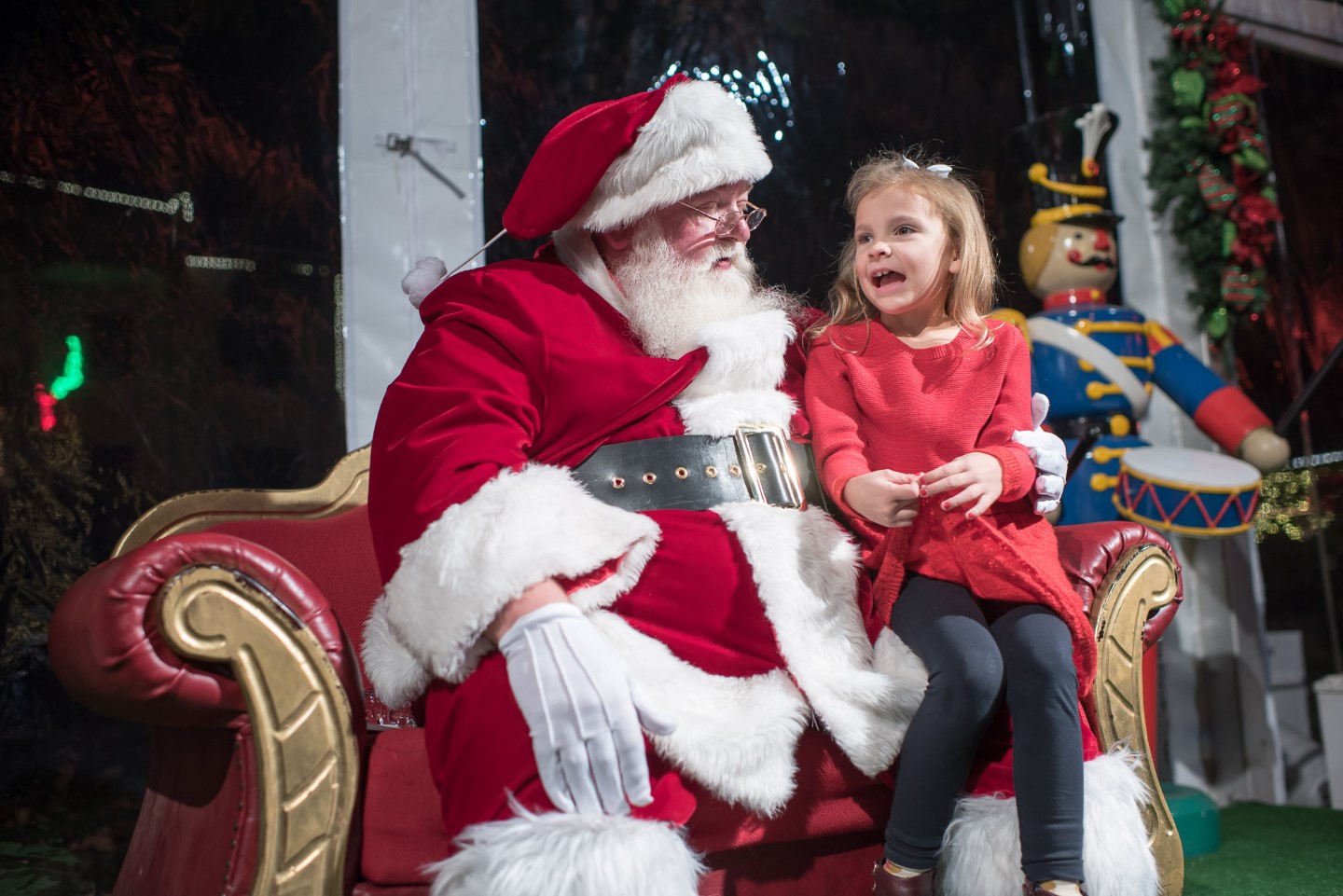 Santa Claus at Christmas Village at Bayou Bend