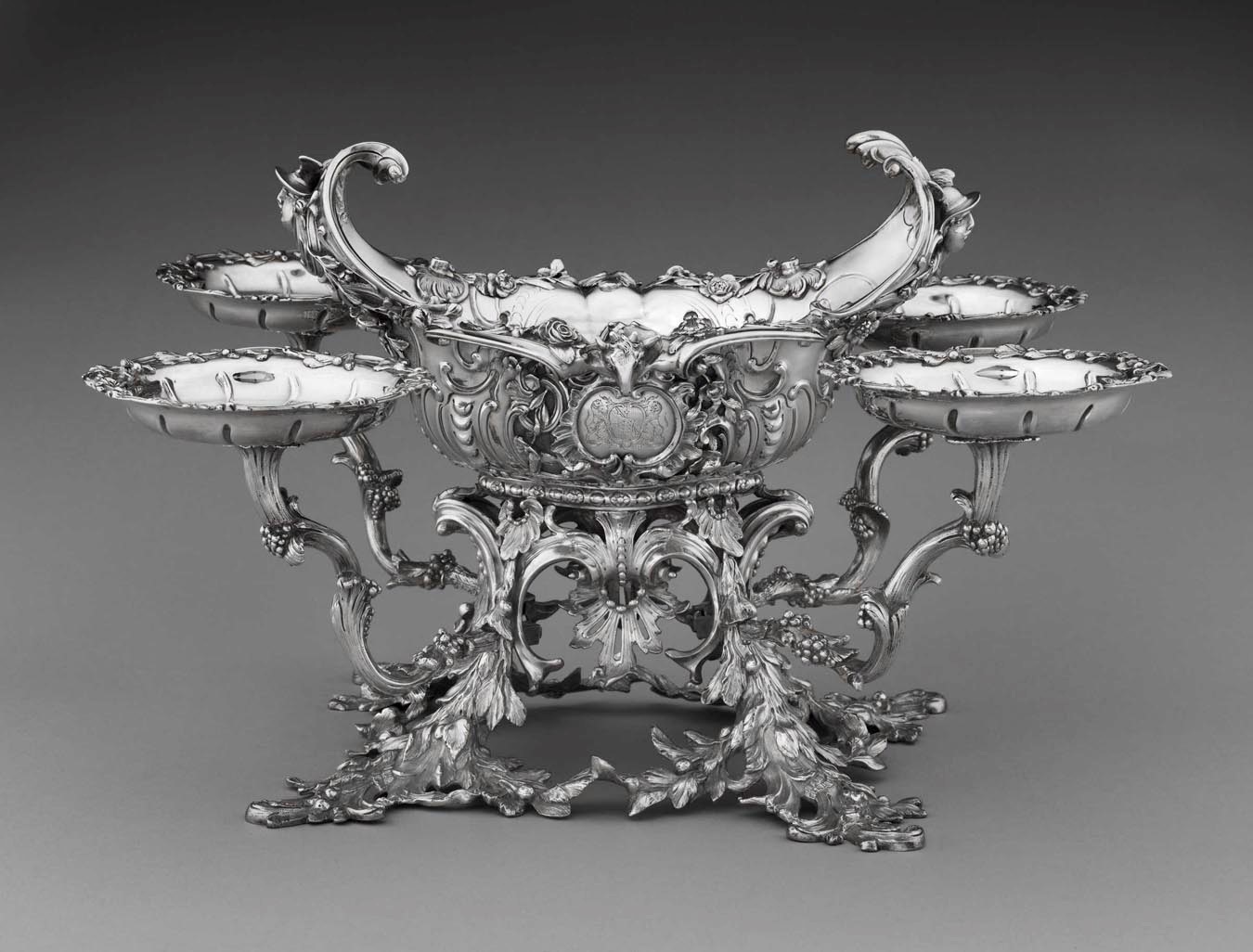 William Cripps, Epergne, 1754, silver, the Rienzi Collection