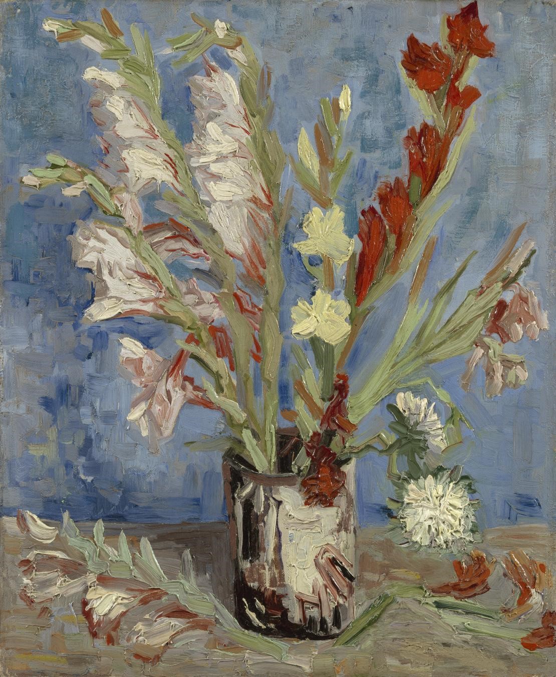 Vincent van Gogh, Vase with Gladioli and Chinese Asters, August–September 1886, oil on canvas, Van Gogh Museum, Amsterdam (Vincent van Gogh Foundation).