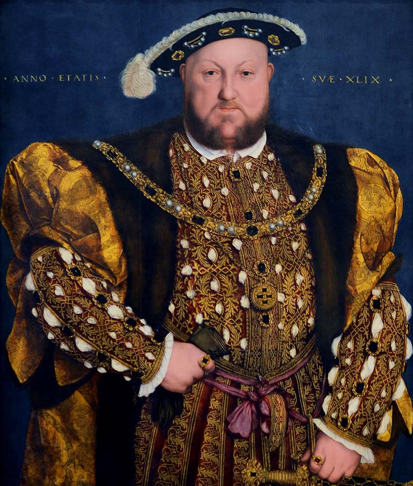 Hans Holbein the Younger, Portrait of Henry VIII, 1540, oil on wood, Palazzo Barberini, Rome.