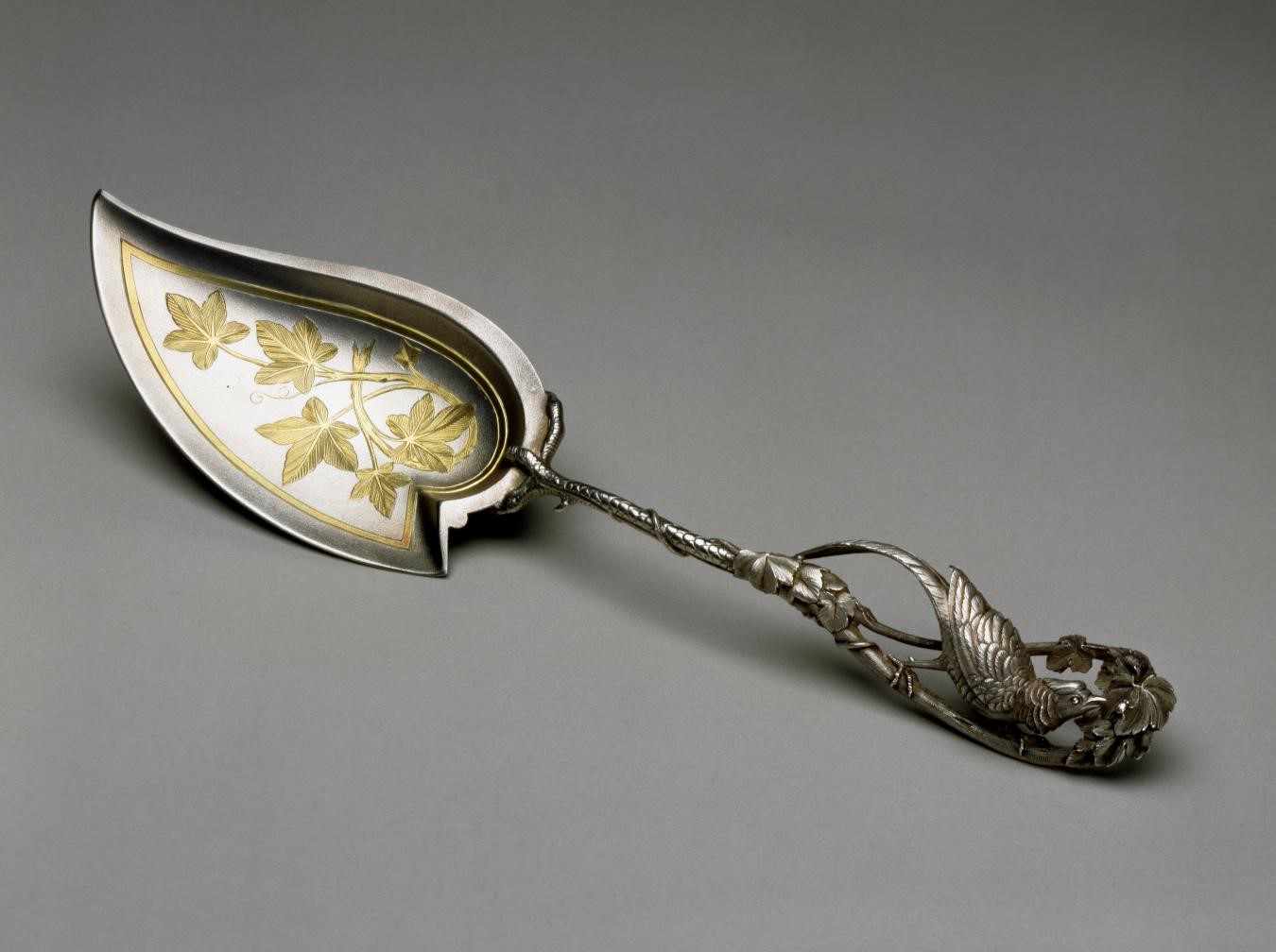 Possibly Whiting Manufacturing Company, Ice Cream Knife, 1875–81, silver and silver gilding, the Bayou Bend Collection