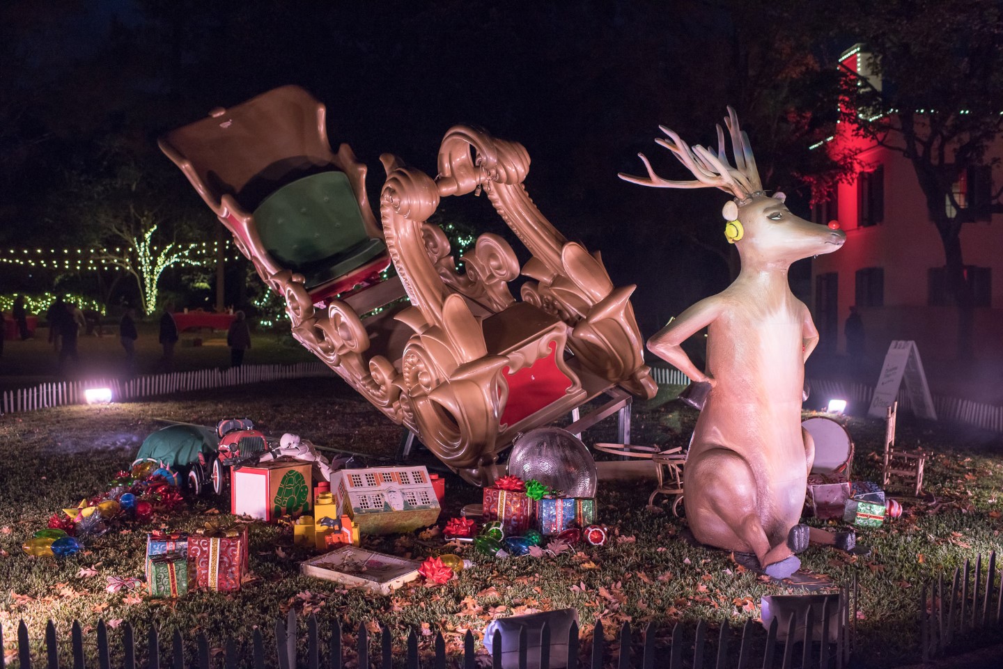 Rudolph the Red-Nosed Reindeer at Christmas Village at Bayou Bend