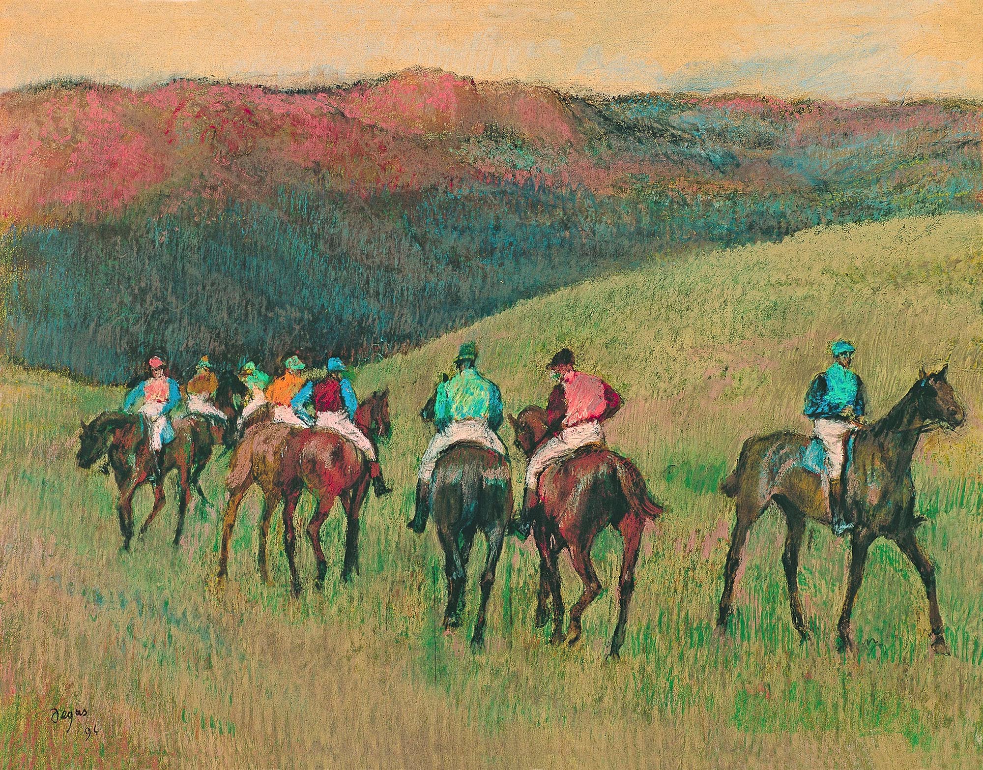 Degas - Racehorses in a landscape