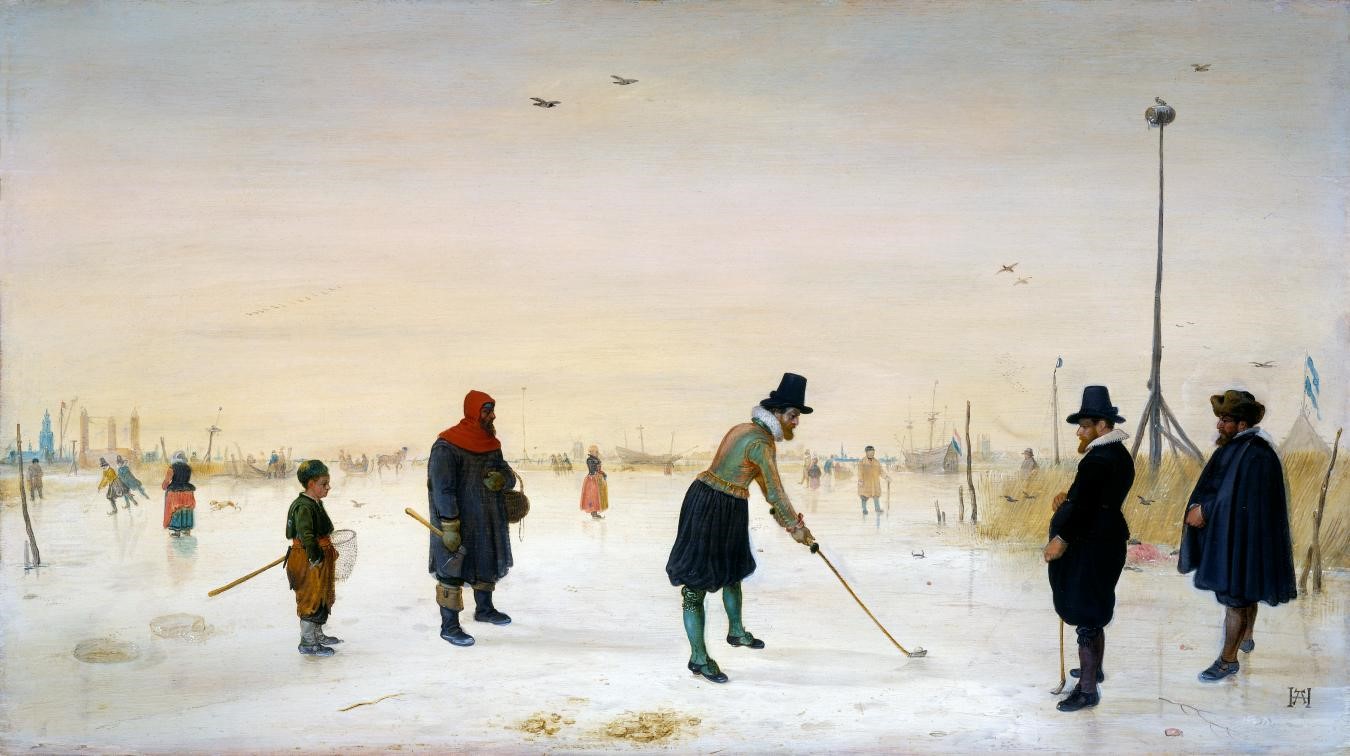 Hendrick Avercamp, Ice Scene with Golfers, c. 1625