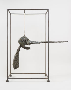 Alberto Giacometti, The Nose, c. 1947–49, bronze, painted metal, and cotton rope