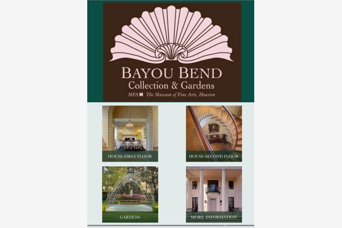 Bayou Bend Mobile Tour | home screen