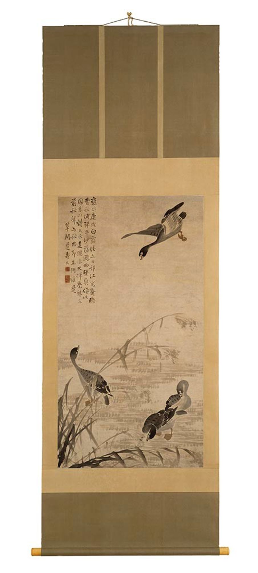 Bian Shoumin - Wild Geese Descending on a Sandbank