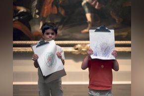 boys with drawings