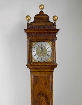 Daniel Quare, Longcase Clock, c. 1710, walnut , walnut burl, oak, pine, brass, and other metals