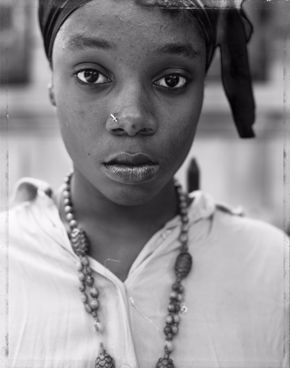 Dawoud Bey, A Girl with a Knife Nosepin, Brooklyn, NY, 1990, inkjet print