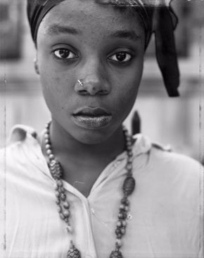 Dawoud Bey, A Girl with a Knife Nosepin, Brooklyn, NY, 1990, inkjet print