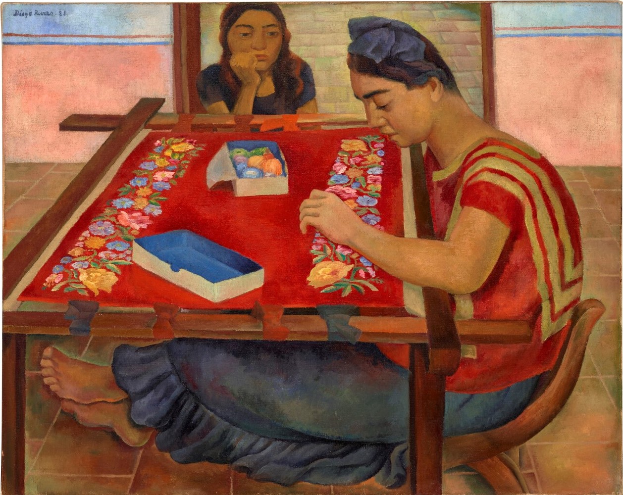 Rediscovered Diego Rivera Painting Acquired By The Museum Of Fine Arts   Diego Rivera La Bordadora.11851078105002486667 