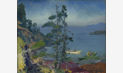 George Bellows, Evening Blue (Tending the Lobster Traps, Early Morning), 1916, oil on panel, Charles Butt Collection.