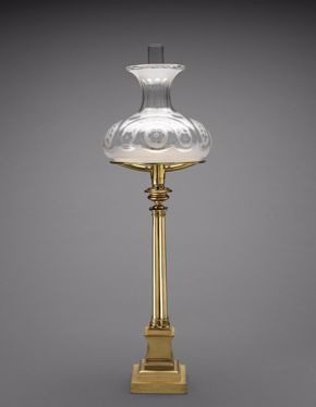 Sinumbra Lamp, c. 1835–40, brass and glass