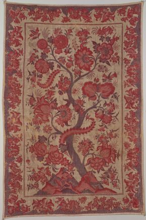 Indian Coromandel Coast, Palampore, 18th century, cotton (plain weave), hand-drawn, mordant-dyed and resist-dyed