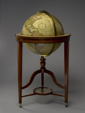J. & W. Cary, Terrestrial Globe, c. 1791, satinwood, paper, and brass