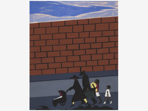 Jacob Lawrence, The Wall, 1941, gouache on paper, Charles Butt Collection. © 2026 The Jacob and Gwendolyn Knight Lawrence Foundation, Seattle / Artists Rights Society (ARS), New York