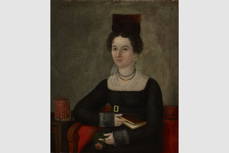Joshua Johnson, Lady on a Red Sofa