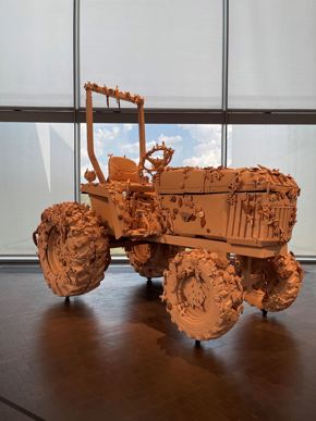 Margarita Cabrera, Arbol de la Vida — John Deere Tractor Model #790, 2007, clay, slip, paint, latex acrylic, and metal hardware