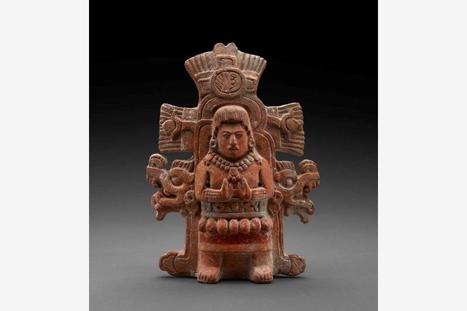 Maya - Figure in Ceremonial Dress Effigy Rattle