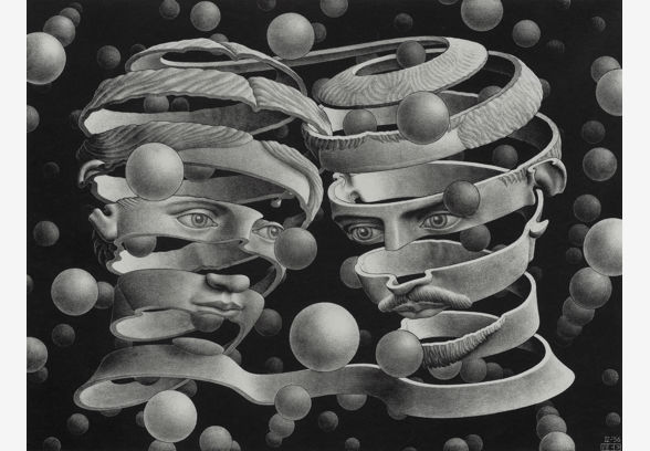 M.C. Escher, Bond of Union, 1956, lithograph