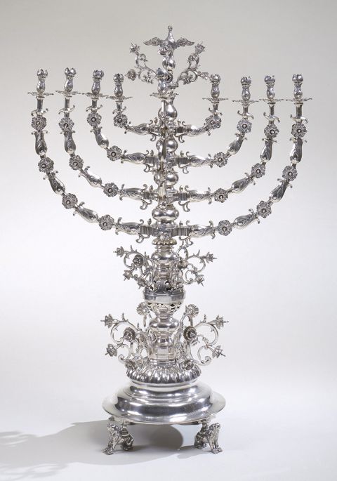 Menorah, 1867–72, silver: cast, engraved, and traced