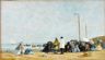 Eugène Boudin, Crinolines on the Beach, 1863, oil on panel