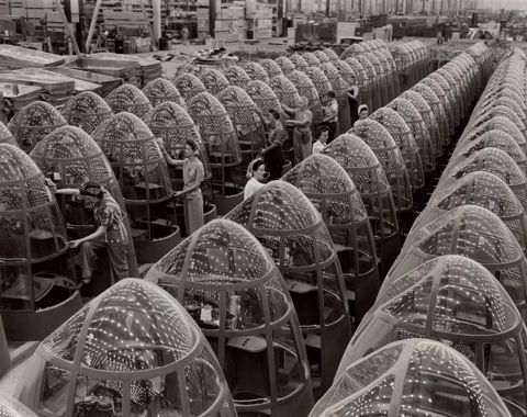 Palmer- Women aircraft workers finishing transparent bomber noses