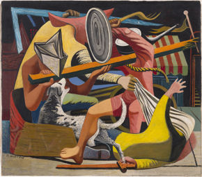 Philip Guston, Gladiators, 1940, oil and pencil on canvas