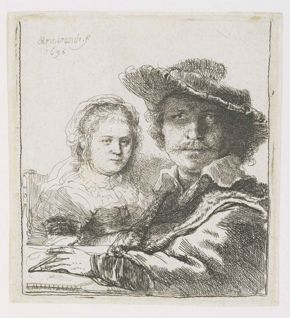 Rembrandt-Rembrandt and His Wife