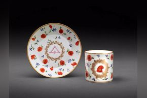 Sèvres, Revolutionary Cup and Saucer, 1794, hard-paste porcelain with enamel and gilding