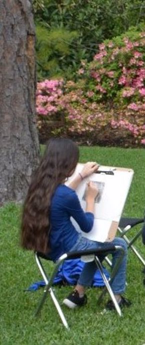 Sketching in the Gardens at Rienzi