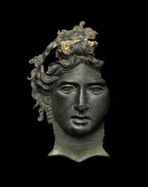 Unknown- Appliqué Depicting the Head of a Goddess