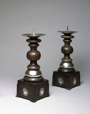 William Spratling, Pair of Pricket Candlesticks, 1950–67, rosewood and silver