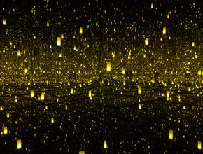 Yayoi Kusama, Aftermath of Obliteration of Eternity, 2009, wood, metal, glass mirrors, plastic, acrylic paint, and LED